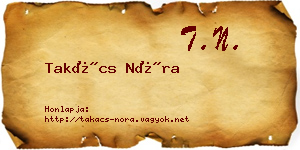 Takács Nóra névjegykártya