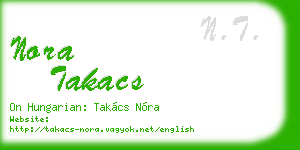 nora takacs business card